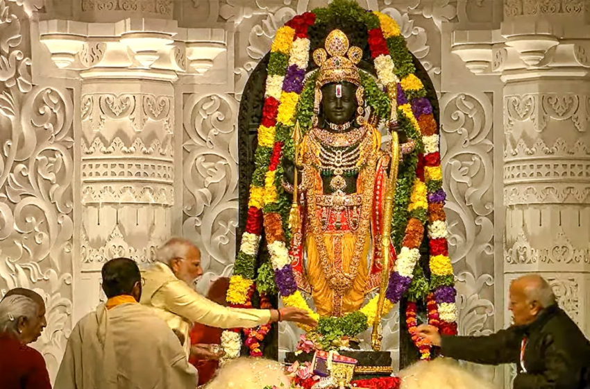 Conclusion of the ‘Pran Pratishtha’ ceremony at Ram Mandir: Explore images from Ayodhya.